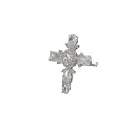 Izpack Rhinestone Cross Statement Ring for Women - Austrian Crystal Big Faith Criss Adjustable Open Rings Wedding Engagement Promise Eternity Finger Band Dainty Exaggerated Jewelry for Prayer