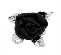 Izpack Satin Rose Flower Ring for Women Fabric Floral Flowers Metal Leaf Statement Finger Band Wedding Engagement Promise Rings Boho Fashion Birthday Jewelry Prom Dance Party Size 8, 6 UK, Satin