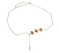 Izpack Shiny Maple Leaf Pendant Necklace, Crystal Cubic Zirconia, Gold Plated, Autumn and Autumn, Adjustable Chain, Delicate Jewelry, Christmas Gifts for Women Girls, Copper, Cubic Zirconia