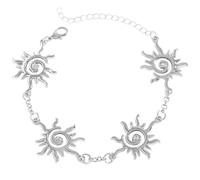 Izpack Spiral Sun Charm Bracelet Boho Crystal CZ Celestial Sunburst Swirl Chain Adjustable Bracelets Summer Fashion Jewelry for Women Wife Daughter Birthday, Adjustable, Alloy Cubic Zirconia, no