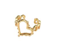 Izpack Unique Hearts Wrap Band Ring for Women Adjustable Open Love Heart Statement Promise Wedding Rings Comfort Fit Stackable Fashion Trendy Valentine Jewelry for Lover Wife Mother (Gold)