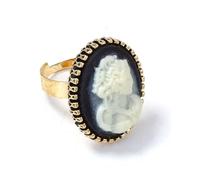 Izpack Vintage Cameo Lady Portrait Oval Ring for Women Resin Victorian Queen Geometric Adjustable Open Thumb Finger Band Boho Anniversary Engagement Statement Rings Baroque Jewelry for Mother
