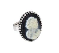 Izpack Vintage Cameo Lady Portrait Oval Ring for Women Resin Victorian Queen Geometric Adjustable Open Thumb Finger Band Boho Anniversary Engagement Statement Rings Baroque Jewelry for Mother