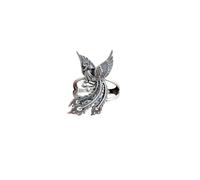 Izpack Vintage Peacock Bird Open Statement Ring for Women Phoenix Animal Double Layered Adjustable Rings Fashion Comfort Fit Finger Bands Jewelry Gifts Engagement