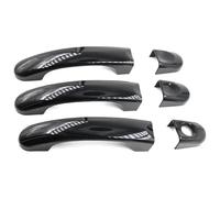 IZQLTWKR Side Exterior Door Handle Cover for T5 T6 Transporter for Caravelle for Caddy Van Car Door Handle Cover Trim Gloss Black/Carbon Fiber(Black)
