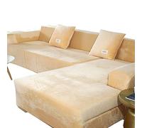 IZREEL Velvet Corner Sectional Couch Covers L Shape Sofa Cover for Living Room Super Soft Stretch U Shaped Sofa Slipcover Anti Slip Pets Dogs Furniture Protector,A,3seat