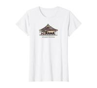 Izumo-Taisha, Shimane Prefecture Shrine, Japan, Hand Drawing Value Graphic T-Shirt, Women, White, S
