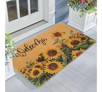 IZUS Floral Welcome-Doormats Front-Door - Spring Flower Home Decor Indoor-Mats Summer Non-Slip Seasonal Doormats 17x29inches