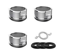 IZyufan Tap Faucet M24 [3 Pack], Tap Aerator 24mm Male with Gasket, Water Saver Tap Filter Replacement Part, Energy Saving Reduce (Chrome)