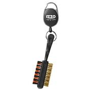 Izzo Double Sided Includes Scrub Brush, Club Groove Cleaner & Retractable Zinger for Golf Bag, Plastic Nylon, Black