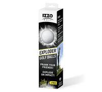 Izzo Golf Exploder Prank Golf Balls 4-Pack - Golf Joke Ball, Novelty Plastic Exploding Ball with Safe, White Powder