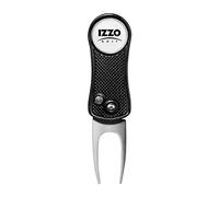 Izzo Golf Metal Foldable Golf Divot Repair Tool with Removable Magnetic Golf Ball Marker - Black