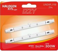 Izzy 2 Pack R7s 230W Halogen Bulb 118mm 230V 4700lm 2700k Warm White Energy Saving Tungsten Linear Bulbs Floodlight J118 Security Lamp Light Bulb Dimmable [Energy Class G]