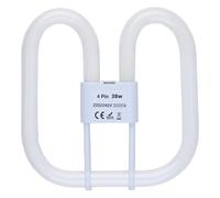 Izzy GR10q 4 Pin Bathroom Light Bulb, 2D Square 38W Compact Fluorescent Lamp, CFL Low Energy Light Bulb, 4 Pin Bathroom Light Bulbs for Ceiling Lights, Warm White 3000K, 2650LM [Energy Class A]