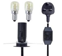 Izzy Himalayan Salt lamp Replacement Wire Light Fitting e14 Bulb Holder, 5FT Salt Lamp Spare Power Cord Cable with Dimmer Control Switch and 2 Bulbs
