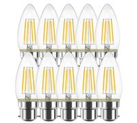 Izzy Led Lighting Candle Bulb B22 Bayonet Light Bulb | Warm White 2700K | Filament Dimmable Candle Light Bulb | 670 Lumen 5W | 40W Equivalent Energy Saving Bulb B22 [Energy Class A] - Pack of 10