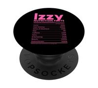 Izzy Name Nutrition Facts Personalized Women Girl Pink Cute PopSockets Adhesive PopGrip