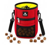 IzzyB Dog Training Treat Pouch - Easy Access Treat Bag for Dog Walking & Training with Adjustable Strap & Storage Pockets (Red)
