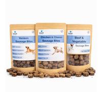 IzzyB Dog Training Treats Variety Pack - Sausage Bites Dog Treat Bundle (3 x 80g) - Beef & Vegetable, Chicken & Cheese & Venison - Natural Dog Treats for Training, Recall & Rewards - Made in UK
