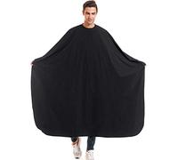 izzycka Nylon Barber Cape 64"x56" Waterproof Salon Large Hair Cutting Cape Haircut Cape for men With Adjustable Snap Closure Color Capes Professional Stylist Hairdresser apron adults Unisex Black