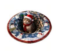 J,120*120,Christmas 3D Rug - Christmas Optical Illusion Rugs, Round Swirl Rug, Decorative Rugs with Depth Pattern, Funny Santa Claus Non-Slip Mats, for Holiday Entryway Living Room Bedroom