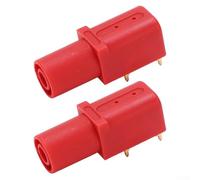 J.40016 4mm Welded Safety Connector For Multimeters And Voltage Testers With Nickel Plated Copper Pins Pa Nylon Housing Cat Ii 1000v 24a Rating Red Color(Red)
