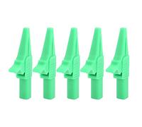 J.60039 Insulated Test Clips 5pcs | CAT II 1000V / 32A with 4mm Socket | Multifunction Test Clamp for Electronic Instruments/Car Batteries/Industrial Equipment | PA & Brass (Green)