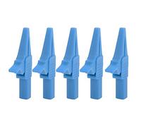 J.60039 Insulated Test Clips 5pcs | CAT II 1000V / 32A with 4mm Socket | Multifunction Test Clamp for Electronic Instruments/Car Batteries/Industrial Equipment | PA & Brass (Blue)