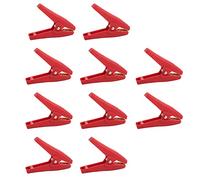 J.60058 Insulated Electrical Test Clamps, Battery Charger Clamp for Car Auto Boat RV Solar 1000V 30A with 1in Jaw Opening, Heavy - Duty Copper - Plated Steel Clips (Red)