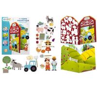 J.A.D.E - Pack of 12 Magnetic Books - Farm - Educational Game - 030643PA - Travel - Game for Kids - Repositionable Vignettes - No Screen - Gift - French Design - From 3
