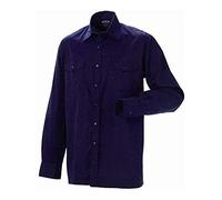 J.A.K. 12021054546 Series 12021 99% Cotton / 1% Negastat Shirt Navy/Royal Blue XXL Size