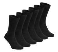 J&A MARTS® 6 Pairs Kids Boys Girls Children's Plain Ankle School Socks | Cotton Rich, Breathable & Stretchy | Back To School, Casual Sports Socks (BLACK-4-6.5-ANKLE)