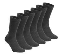 J&A MARTS® 6 Pairs Kids Boys Girls Children's Plain Ankle School Socks | Cotton Rich, Breathable & Stretchy | Back To School, Casual Sports Socks (GREY-4-6.5-ANKLE)