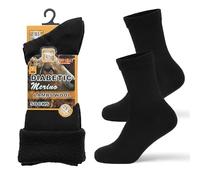 J&A MARTS Men’s Diabetic Merino Wool Socks -2.4 TOG Thermal Loose Top Non-Elastic Winter Boot Socks for Swollen Feet | UK 6-11 (Black) (Men’s Diabetic Merino 2 Pairs)