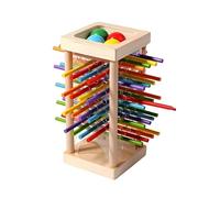 J & A MARTS Montessori Toys Wooden Family Board Game - 42 Colourful Sticks, Dice & Balls | Educational Toy for Kids 3+ | Hand-Eye Coordination, Brain Development, Colour Recognition & Travel Party Gam