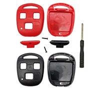 J-ACCES 2 Pcs Key Fob Case Shell Fit for Lexus Keyless Entry Remote Car Key Fob Cover Casing Replacement Key Housing (Black Red) J-Key050G