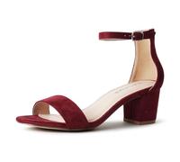 J. Adams Daisy Heeled Sandals For Women - Ankle Strap Low Block, Open Toe Dress Pumps, Chunky Heels For Women - Shoes For Women Dressy Sandals - For Bridal Shoes, Wedding Shoes, Womens Summer Sandals,
