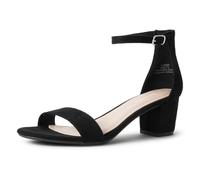 J. Adams Daisy Heeled Sandals For Women - Ankle Strap Low Block, Open Toe Dress Pumps, Chunky Heels For Women - Shoes For Women Dressy Sandals - For Bridal Shoes, Wedding Shoes, Womens Summer Sandals,