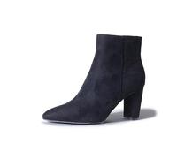 J. Adams Women's Wallice Ankle Booties - Chic Pointed Toe Block Heel Boots with Side Zipper - Comfortable and Stylish Dress Boots for Everyday Wear, Black Sue, 9 UK