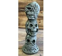 J and L Stone Ornaments Large Gothic Brown Stone Skull Statue