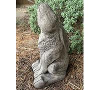 J And L Stone Ornaments Medium Rustic Moon Gazing Hare Stone Sculpture - Grey