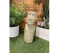 J and L Stone Ornaments STONE GARDEN EASTER ISLAND HEAD / MOAI / TIKI CONCRETE ORNAMENT