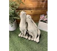 J and L Stone Ornaments Stone Garden Loving Moon Gazing Hare Figurine