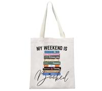 J-Austen Bookish Gift Jane Book Bag Austen Book Club Fans Literary Gift My Weekend Is Booked Tote Bag (Booked Jane Tote EU)