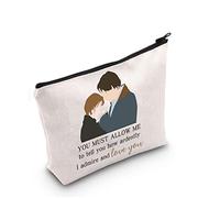 J Austen Gift Mr Darcy Makeup Bag Elizabeth Bennet Cosmetic Bag Classic Literary Gift Bookworm Gift Book Club Gift (Mr Darcy)