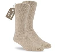 J.B. Field's Unisex's 40 Below Icelandic Socks, Beige (2 Pairs), Large