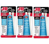 J-B Weld 31310 Clear All-Purpose RTV Silicone Sealant and Adhesive - 3 oz. osBCVN, 3 Pack