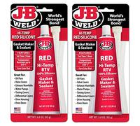 J-B Weld 31314 Red High Temperature RTV Silicone Gasket Maker and Sealant - 3 oz. dgrNOc, 2 Pack