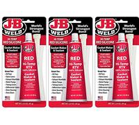 J-B Weld 31314 Red High Temperature RTV Silicone Gasket Maker and Sealant - 3 oz. oxUQBC, 3 Pack