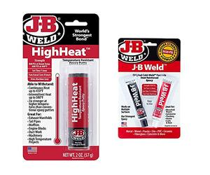 J-B Weld 8297 HighHeat Temperature Resistant Epoxy Putty Stick, Machine Gray, 2oz & Original Cold-Weld 8265-SUK Steel Reinforced Epoxy - Dark Grey